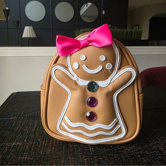 Bath & Body Works GINGERBREAD GIRL Mini Backpack NWOT Christmas 6x6x3 - Picture 1 of 13